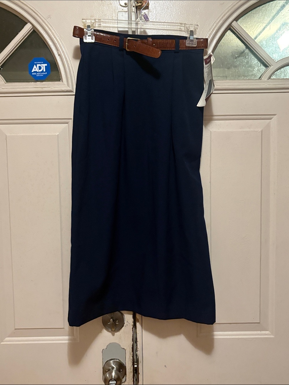 Women's Navy Midi Skirt - Classic Tailored Style